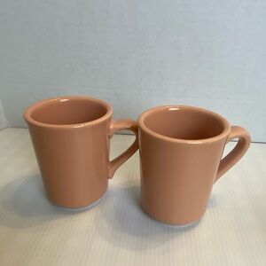 Homer Laughlin China vintage Denver Set 2 Coffee Cups in Retired fiesta Apricot